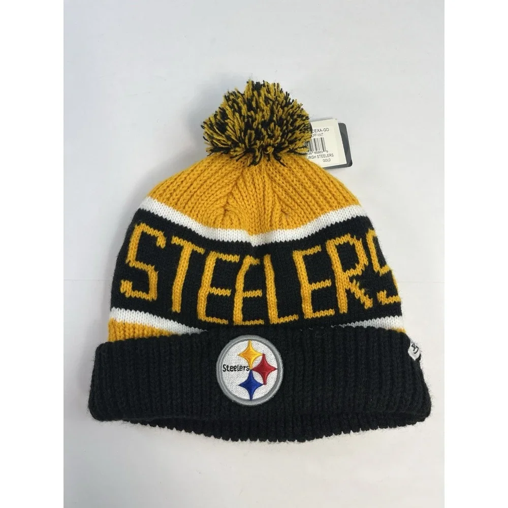 NEW 47 Brand Pittsburgh Steelers Men's Knit Beanie Hat Cap Black And Yellow